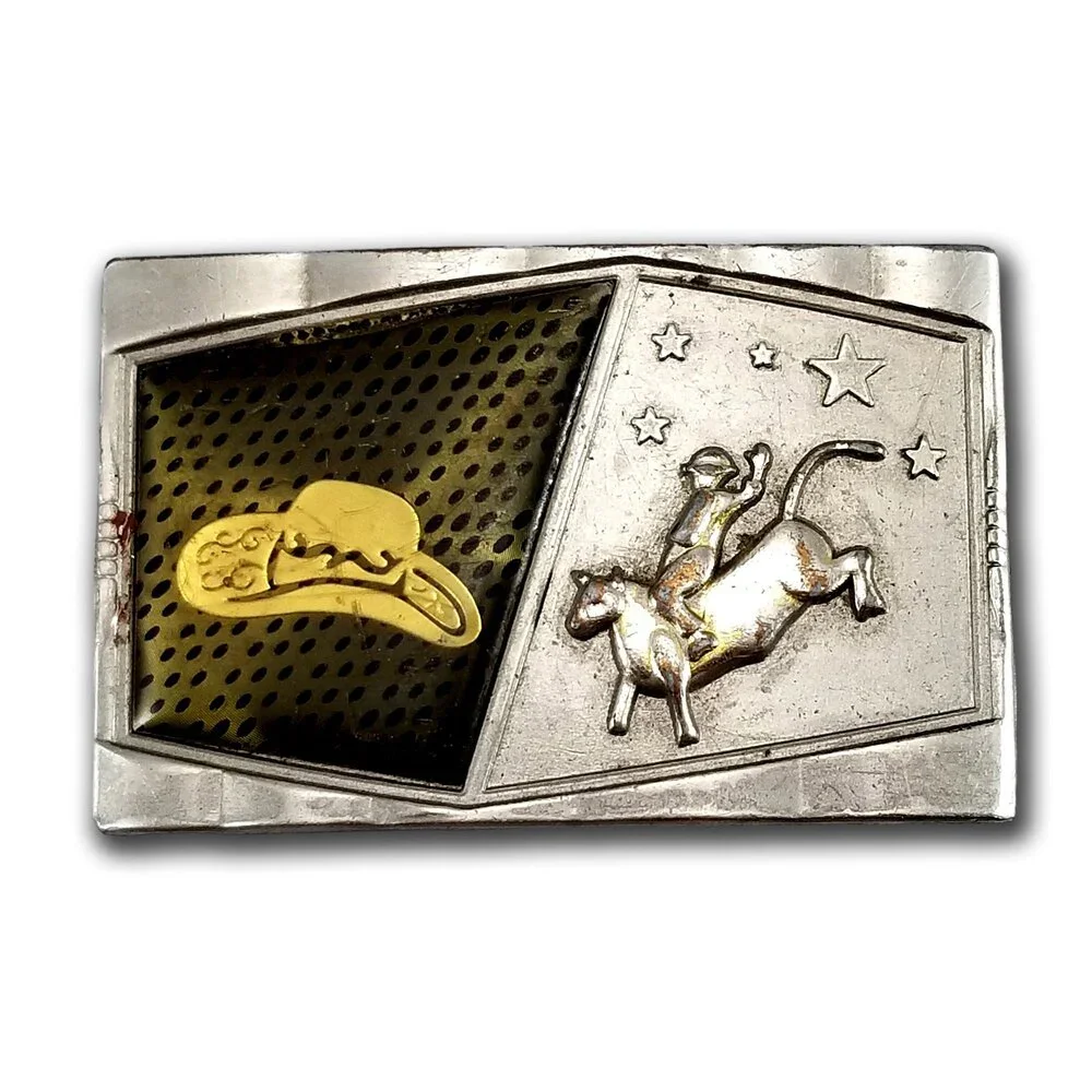 Belt‎ Buckle Cowboy 3D Hat Riding Rodeo Western Bucking Bull Southwest
